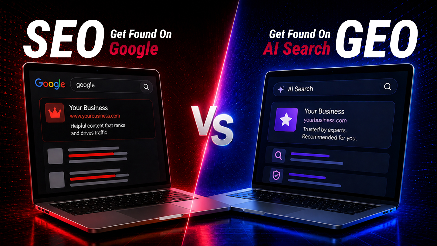 SEO vs GEO — getting found on Google search and AI search engines