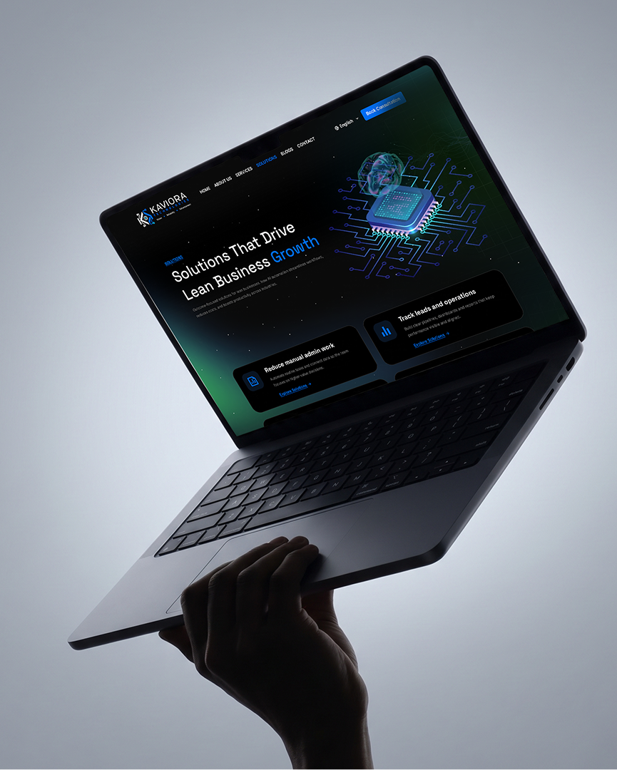 Kaviora Technologies website — next case study