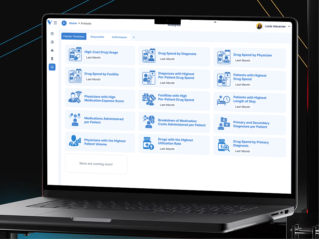 Vindeca Health analytics portal — React dashboard designed and built by Dezvo